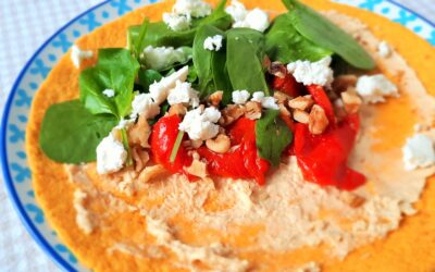 Groentewrap met hummus, walnoten en feta